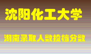 沈阳化工大学在湖南历年招生计划录取人数投档分数