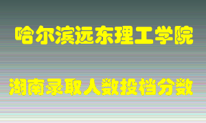 哈尔滨远东理工学院在湖南历年招生计划录取人数投档分数