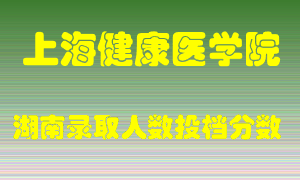 上海健康医学院在湖南历年招生计划录取人数投档分数