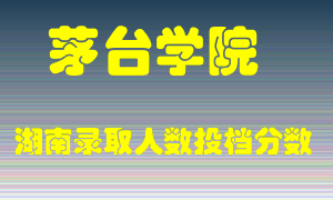 茅台学院在湖南历年招生计划录取人数投档分数