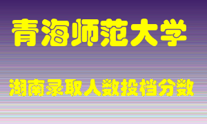 青海师范大学在湖南历年招生计划录取人数投档分数