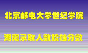 北京邮电大学世纪学院在湖南历年招生计划录取人数投档分数