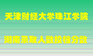 天津财经大学珠江学院在湖南历年招生计划录取人数投档分数