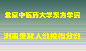 北京中医药大学东方学院在湖南历年招生计划录取人数投档分数