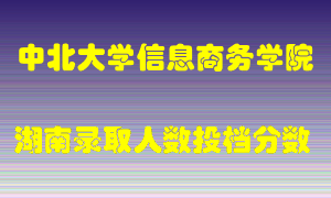 中北大学信息商务学院在湖南历年招生计划录取人数投档分数