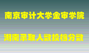 南京审计大学金审学院在湖南历年招生计划录取人数投档分数