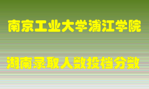 南京工业大学浦江学院在湖南历年招生计划录取人数投档分数