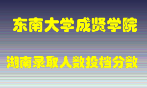 东南大学成贤学院在湖南历年招生计划录取人数投档分数