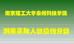 南京理工大学泰州科技学院在湖南历年招生计划录取人数投档分数