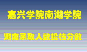 嘉兴学院南湖学院在湖南历年招生计划录取人数投档分数