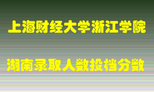 上海财经大学浙江学院在湖南历年招生计划录取人数投档分数