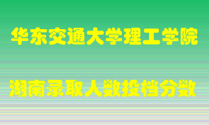 华东交通大学理工学院在湖南历年招生计划录取人数投档分数