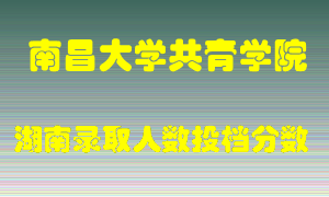 南昌大学共青学院在湖南历年招生计划录取人数投档分数