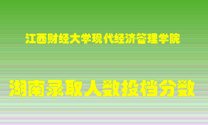 江西财经大学现代经济管理学院在湖南历年招生计划录取人数投档分数