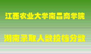 江西农业大学南昌商学院在湖南历年招生计划录取人数投档分数