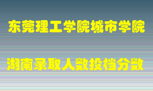 东莞理工学院城市学院在湖南历年招生计划录取人数投档分数