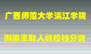 广西师范大学漓江学院在湖南历年招生计划录取人数投档分数