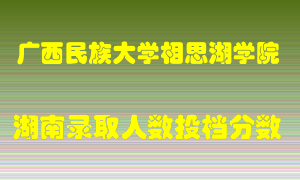 广西民族大学相思湖学院在湖南历年招生计划录取人数投档分数