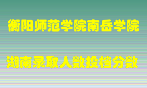 衡阳师范学院南岳学院在湖南历年招生计划录取人数投档分数