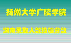 扬州大学广陵学院在湖南历年招生计划录取人数投档分数