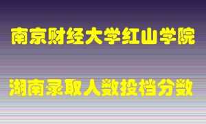 南京财经大学红山学院在湖南历年招生计划录取人数投档分数