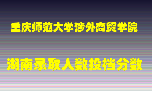 重庆师范大学涉外商贸学院在湖南历年招生计划录取人数投档分数