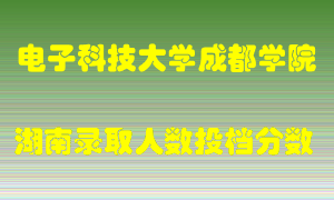 电子科技大学成都学院在湖南历年招生计划录取人数投档分数