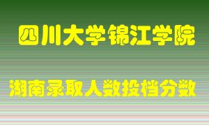 四川大学锦江学院在湖南历年招生计划录取人数投档分数