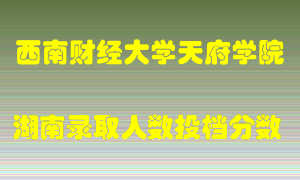 西南财经大学天府学院在湖南历年招生计划录取人数投档分数