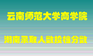 云南师范大学商学院在湖南历年招生计划录取人数投档分数