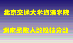 北京交通大学海滨学院在湖南历年招生计划录取人数投档分数