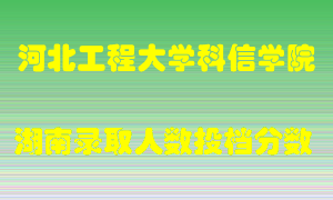 河北工程大学科信学院在湖南历年招生计划录取人数投档分数