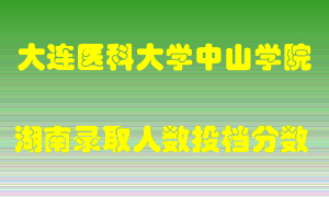 大连医科大学中山学院在湖南历年招生计划录取人数投档分数