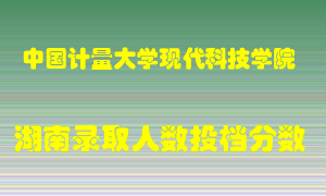 中国计量大学现代科技学院在湖南历年招生计划录取人数投档分数