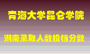 青海大学昆仑学院在湖南历年招生计划录取人数投档分数