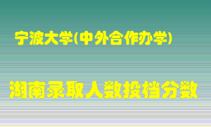 宁波大学在湖南历年招生计划录取人数投档分数