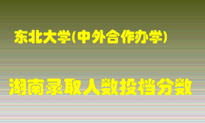 东北大学在湖南历年招生计划录取人数投档分数