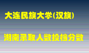 大连民族大学在湖南历年招生计划录取人数投档分数