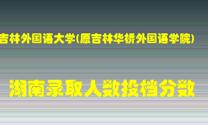 吉林外国语大学在湖南历年招生计划录取人数投档分数