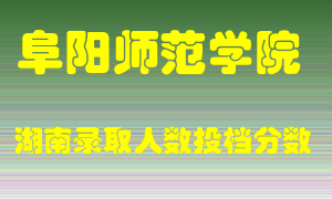 阜阳师范学院在湖南历年招生计划录取人数投档分数