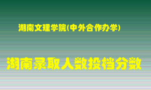 湖南文理学院在湖南历年招生计划录取人数投档分数