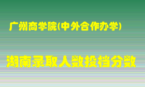 广州商学院在湖南历年招生计划录取人数投档分数