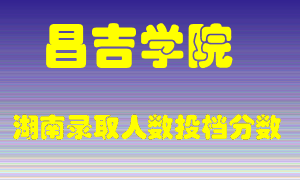 昌吉学院在湖南历年招生计划录取人数投档分数