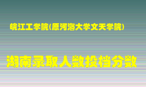 皖江工学院在湖南历年招生计划录取人数投档分数