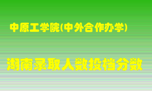 中原工学院在湖南历年招生计划录取人数投档分数