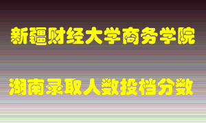 新疆财经大学商务学院在湖南历年招生计划录取人数投档分数