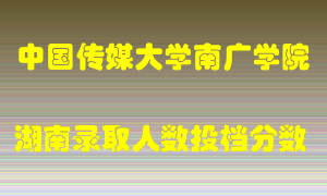 中国传媒大学南广学院在湖南历年招生计划录取人数投档分数