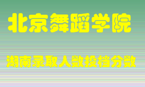 北京舞蹈学院在湖南历年招生计划录取人数投档分数