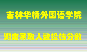 吉林华桥外国语学院在湖南历年招生计划录取人数投档分数