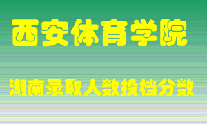 西安体育学院在湖南历年招生计划录取人数投档分数